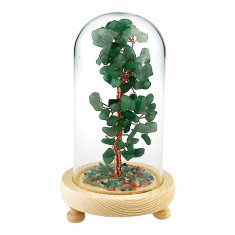 Pomisor cu pietre aventurin, Copac Feng-Shui, Verde, 18 cm, 1817H-4