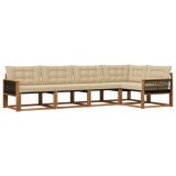 vidaXL Set de canapele de exterior cu pernă 5 pcs Natural și Bej 3381425