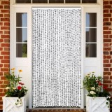 VidaXL Perdea insecte, gri deschis &amp; gri &icirc;nchis, 100x220 cm, chenille