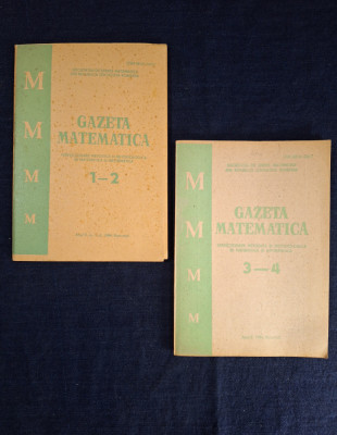 Carte - Gazeta Matematica, anul V, nr. 1-2 , 3-4 anul 1984 Serie incompleta foto
