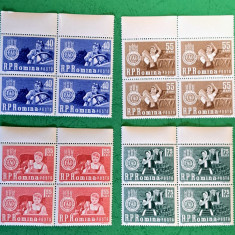 TIMBRE ROMÂNIA MNH LP555/1963 Camp.mond.împotriva foametei-Bloc de 4 timbre