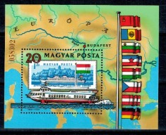 Ungaria 1981 - Navigatia pe Dunare, colita neuzata foto
