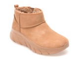 Ghete SKECHERS maro, BOBS B FLEX HI, din piele intoarsa