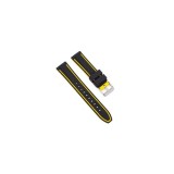 Cumpara ieftin Curea de ceas neagră cu inserții galbene WZ764 &ndash; 18 / 20 / 22 / 24 mm WZ764