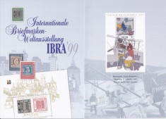 Germania 1999 - Expoziția Internațională de Timbre &bdquo;IBRA &#039;99&rdquo; - N&uuml;rnberg, Pliant Omagial cu 2 Colite, 2 Poze