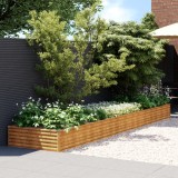VidaXL Strat &icirc;nălțat de grădină, 482x100x36 cm, oțel corten