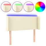 Cumpara ieftin Tablie de pat cu LED, crem, 103x16x78/88 cm, piele ecologica