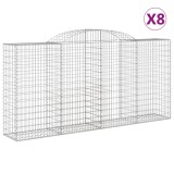 Cumpara ieftin Cosuri gabion arcuite 8 buc, 300x50x140/160 cm, fier galvanizat