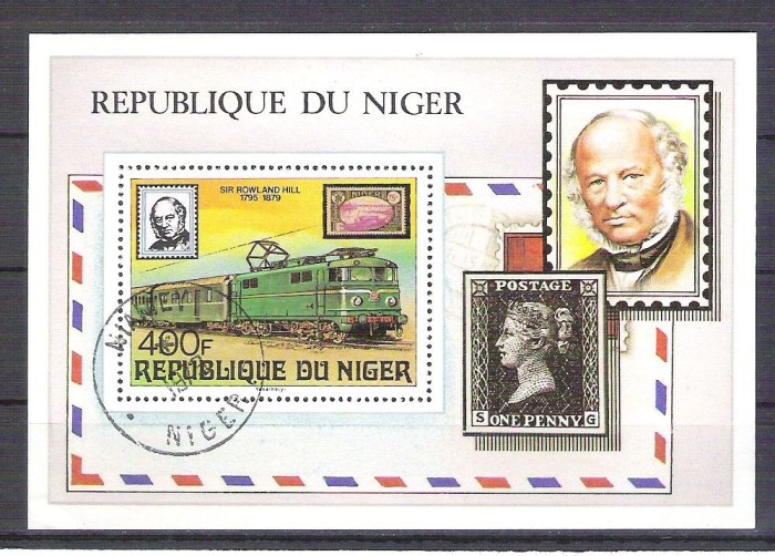 Niger 1979 Rowland Hill, perf. sheet, used O.031