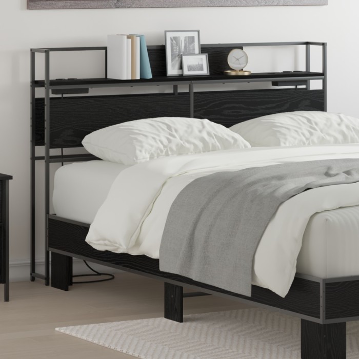 vidaXL Tăblie de depozitare Stejar negru 135 cm Lemn compozit