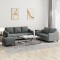 vidaXL Set de canapele cu perne, 3 piese, gri &icirc;nchis, textil 3201843