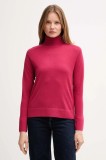United Colors of Benetton pulover de l&acirc;nă culoarea roz, light, cu guler, 11AHD203Y