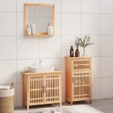 vidaXL Set mobilier de baie, 3 piese, lemn masiv de nuc