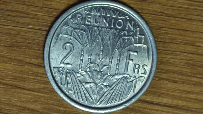 Reunion -moneda exotica coloniala f rara- 2 franci francs 1948 UNC - superb !