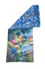 Esarfa Matase Naturala Dama, Pictata Manual, 180x70cm, Mov/Bleu, Model Dublu, Eleganta, Esarfa tip Sal, Accesorii Dacali