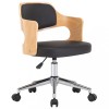 Scaun de bucatarie pivotant, negru, lemn curbat &amp; piele ecologica