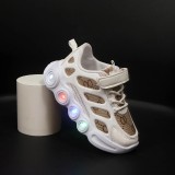 Cumpara ieftin Adidasi crem cu alb cu luminite (Marime Disponibila: Marimea 28)