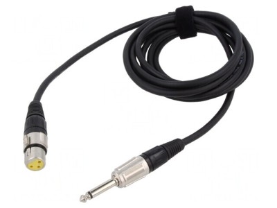 Cablu Audio Jack 6.3mm la XLR Feminin 3m Negru foto