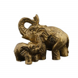 Statueta feng shui elefant din rasina aurie model 4 - 8cm, Stonemania Bijou