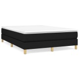 Cumpara ieftin Cadru de pat cu arcuri, negru, 140x200 cm, textil
