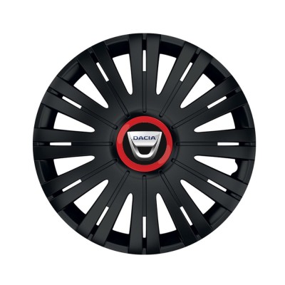 Set 4 capace roti Negre Cu Inel Rosu Active R16 Compatibil Cu Dacia foto