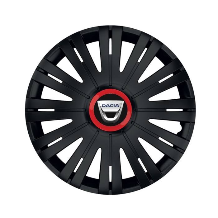 Set 4 capace roti Negre Cu Inel Rosu Active R16 Compatibil Cu Dacia