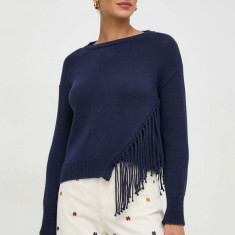 Marella pulover de bumbac culoarea bleumarin, light 2413940000000