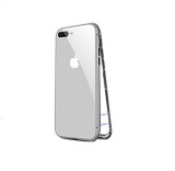 Cumpara ieftin Husa compatibila cu Apple pentru Iphone 8 Plus Magnetica Silver, MyStyle Perfect Fit cu spate de sticla securizata premium