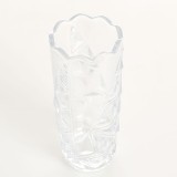 Vaza transparenta din sticla cu model geometric 20 cm