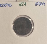 421 Austria 5 Groschen 1964, KM#2875, Europa