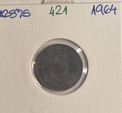421 Austria 5 Groschen 1964, KM#2875 foto