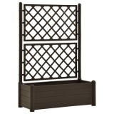 Cumpara ieftin Jardiniera de gradina cu spalier, cafeniu, 100 x 43 x 142 cm PP