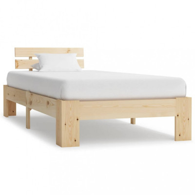 Cadru de pat, 90 x 200 cm, lemn masiv de pin foto