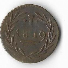 Moneda 1 Pfennig 1819 - Frankfurt, Germania foto
