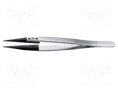 Pensetă ESD IDEAL-TEK cu capete interschimbabile, v&acirc;rf ascuțit, 130mm