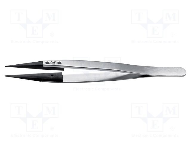 Pensetă ESD IDEAL-TEK cu capete interschimbabile, v&acirc;rf ascuțit, 130mm