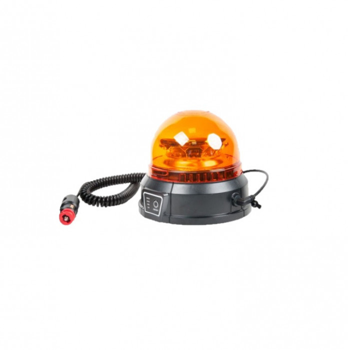 Girofar auto Automax 12V/ 24V, orange cu bec LED, fixare magnetica, cu acumulator, cu telecomanda