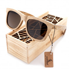 Ochelari de soare din lemn Bobo Bird AG007, lentila maro