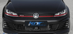 Ansamblu Faruri 3D Semnal LED + Grila compatibil cu VW Golf 7 VII (2012-2017) R20 GTI Design Rosu foto