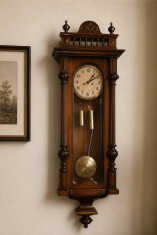 Ceas de perete,pendula antica cu 2 greutati marca Kienzle