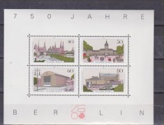 BERLIN 1987 CLADIRI ISTORICE, COLITA SERIE, BLOC ,MNH