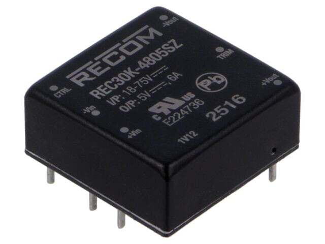 Convertor DC/DC RECOM 30W 36-75V la 5V 6A REC30K-4805SZ