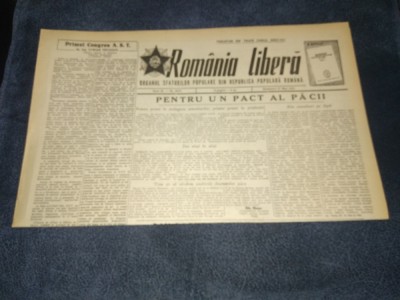 ZIARUL ROMANIA LIBERA 27 MAI 1951 foto
