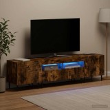 Cumpara ieftin Set de 3 piese pentru TV cu LED Stejar fumuriu Lemn prelucrat