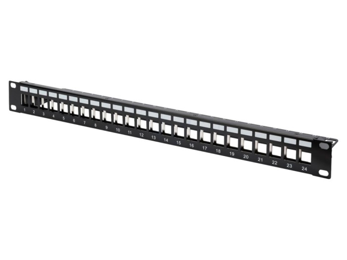 Patch Panel Keystone Negru 24 Porturi 19" DIGITUS