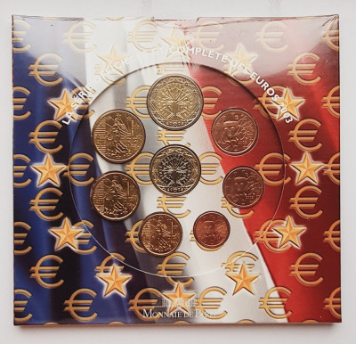 M01 Franta set monetarie EURO 8 monede 2003 - sigilat - UNC foto