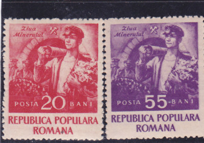 ROMANIA 1952 LP 328 ZIUA MINERULUI SERIE MNH foto