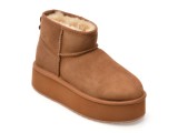 Ghete EMU maro, STINGER MICRO FLATFORM, din piele intoarsa