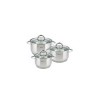 Set de 3 oale din inox cu capac sticla, dimensiuni 18cm, 20cm, 24 cm, Kinghoff