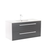 Dulap inferior Vario Clam 100 cu lavoar alb-antracit